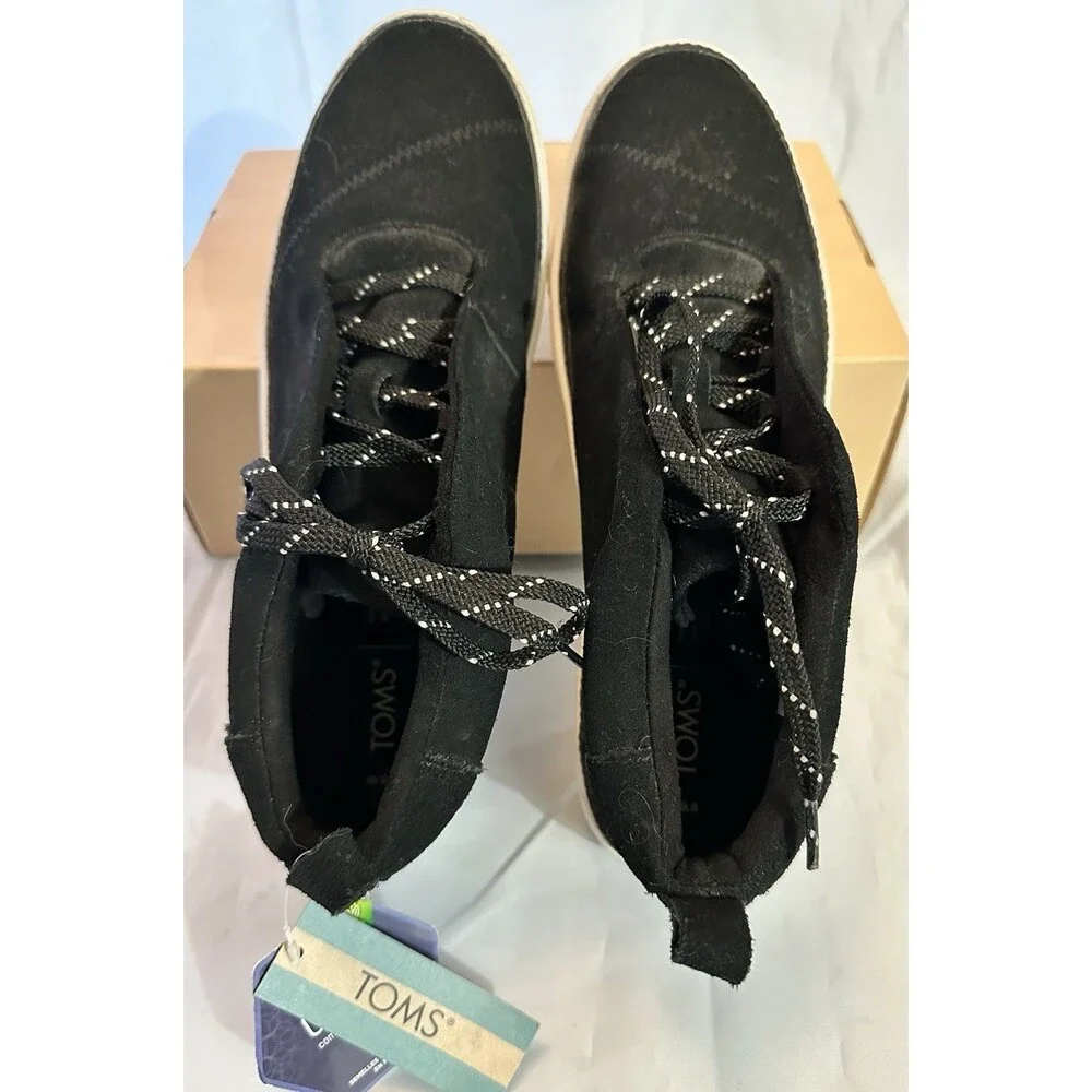 TOMS Riley Mid-Top Sneaker Women’s 9.5 Black Suede OrthoLite NWT